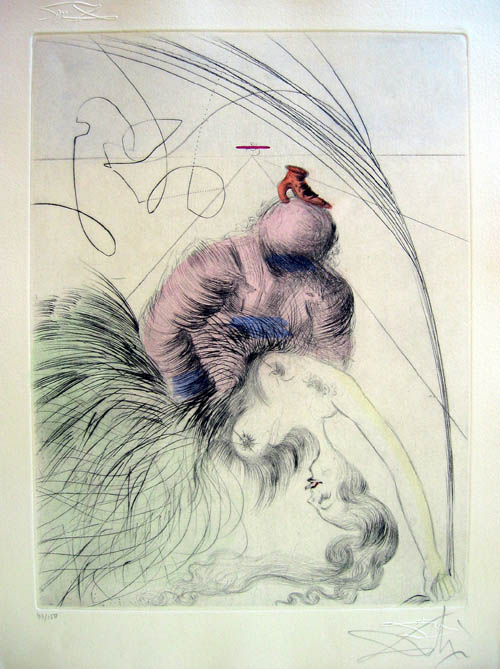 Salvador Dali - Venus in Furs - Femme a la Chaussure (Woman with Shoe) - 1969 Etching